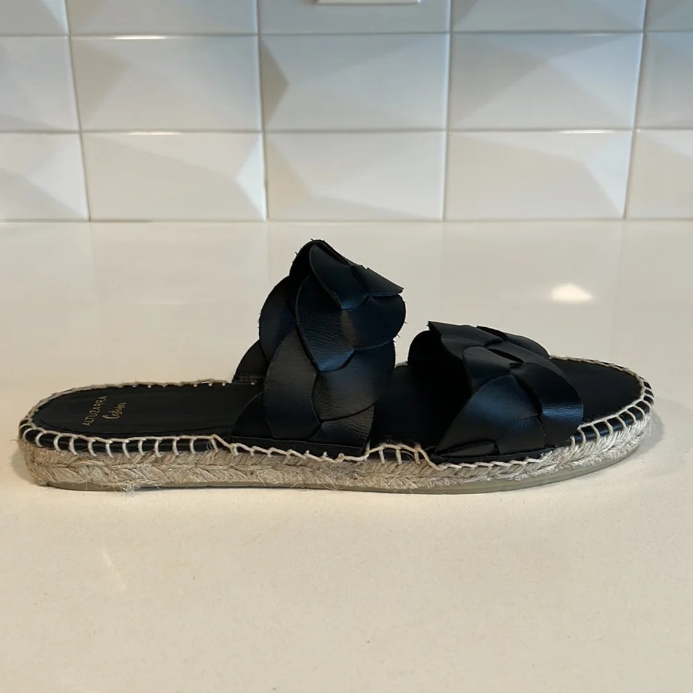 Altuzarra Black Braided Slide Sandals